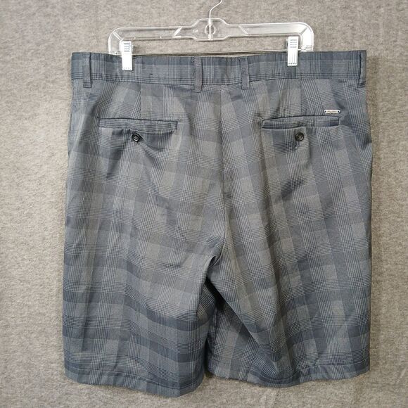 Greg Norman for Tasso Elba Shorts Men's Sz 38 Golf Slash Pockets Blk, Gray Plaid - Picture 2 of 8